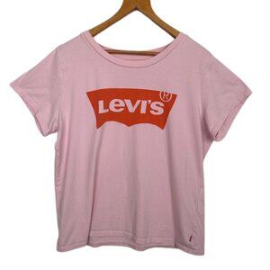 Levi’s Pink Batwing Logo T-Shirt Short Sleeve Crewneck Size XL